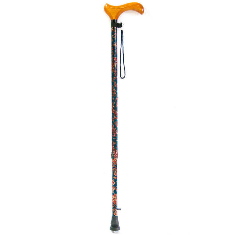Купить Трость телескопическая с деревянной ручкой с УПС ТР1(01) (весенний сад), Мега-Оптим, алюминий