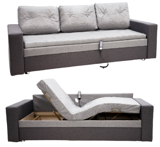 Диван-кровать с электроприводом МЕТ JEN комбинированный серый