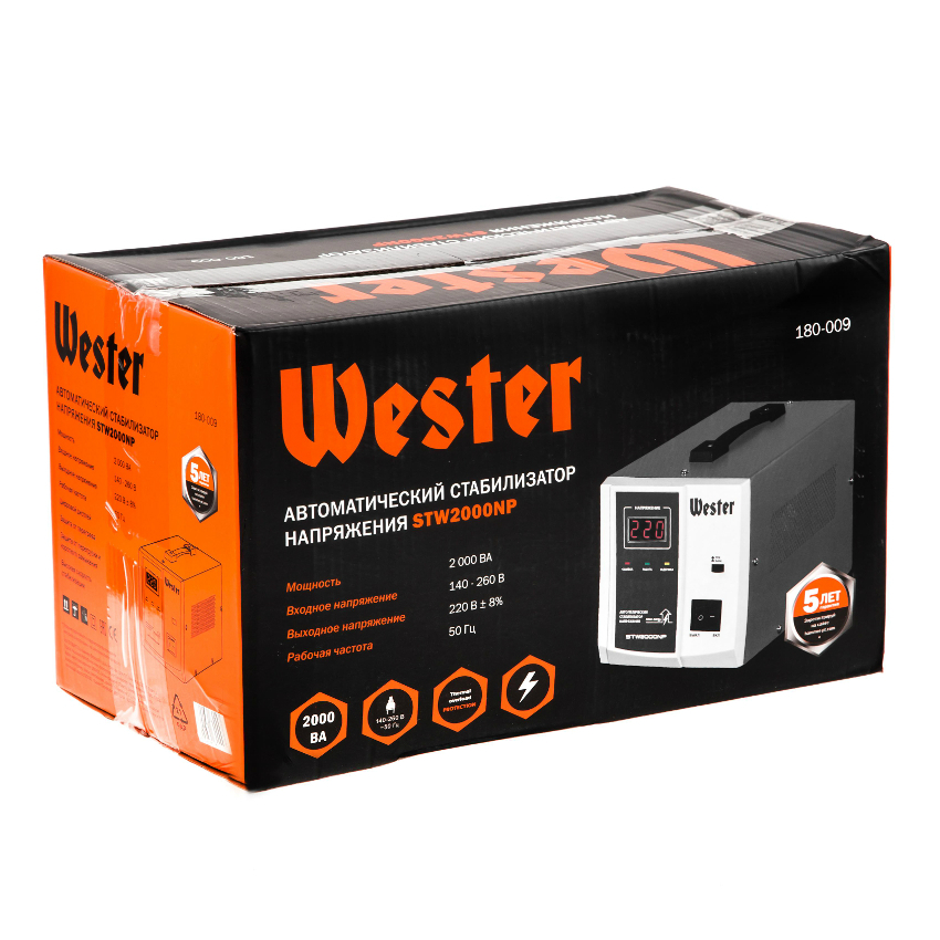 Стабилизатор напряжения WESTER STW2000NP – купить по выгодной цене на сайте  oxy2.ru