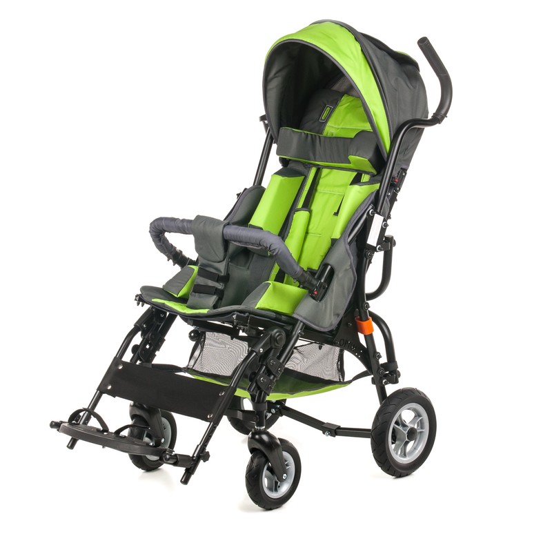 Кресло-трость прогулочная для детей с ДЦП Vitea Care Optimus зеленая / литые колеса