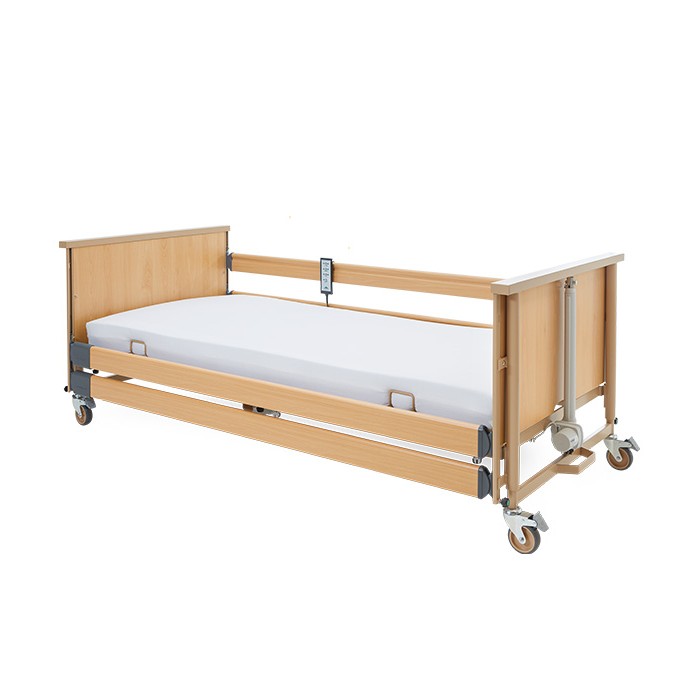 Купить Медицинская функциональная кровать с электроприводом Burmeier Dali Low Entry Econ, Burmeier GmbH and Co. KG, рама из стали, изголовье и изножье из дерева