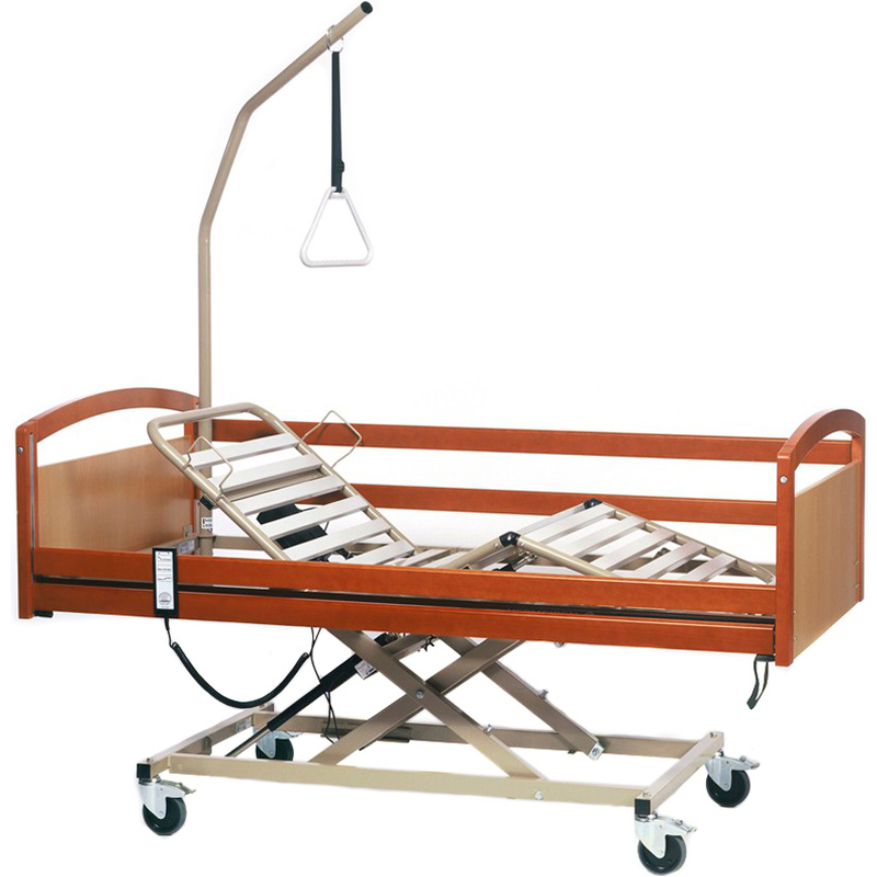 Купить Функциональная кровать с электроприводом Vermeiren Internal (с матрасом), каркас и ножки - высокопрочная сталь, деревянные боковые ограждения
