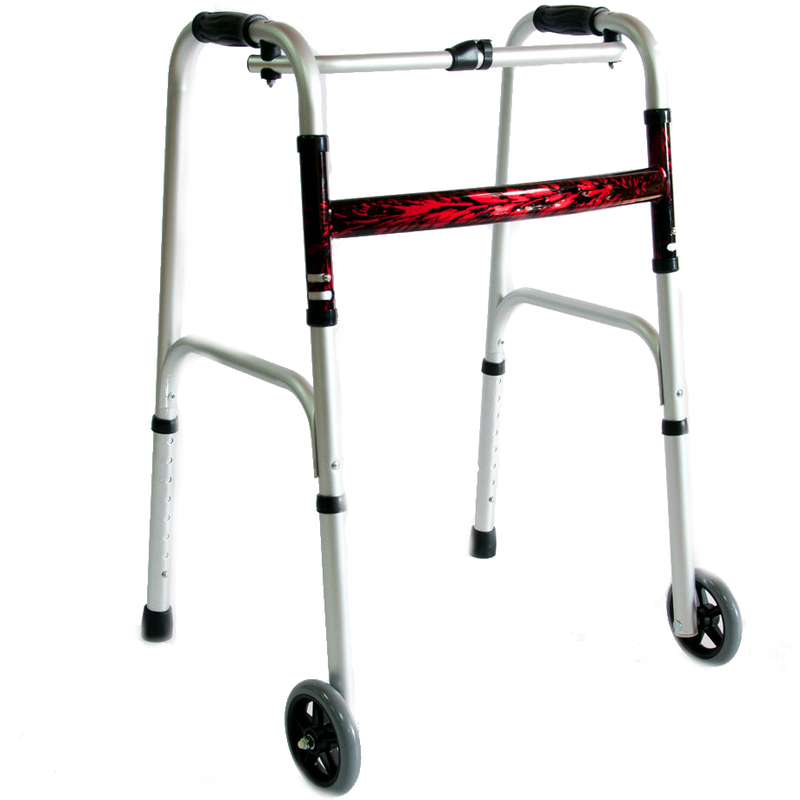 Ходунки для пожилых людей и инвалидов Мега-Оптим PMR087 (усиленные) красные