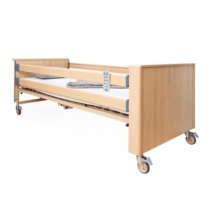 Медицинская функциональная кровать с электроприводом Burmeier Dali Standard c деревянными декоративными панелями