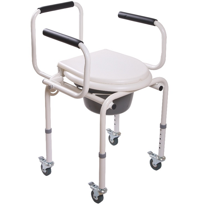 Кресло-туалет для инвалидов и пожилых людей Мега-Оптим FS813 (на колесах)