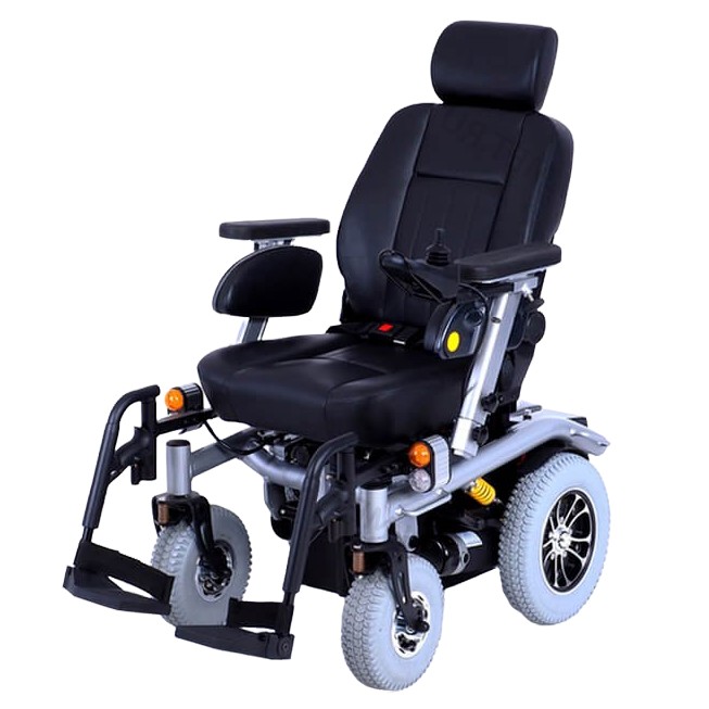 Купить Кресло-коляска электрическая с сиденьем автомобильного типа MET CRUISER 21, МЕТ (Китай), серый, рама из алюминия, сиденье из кожзама