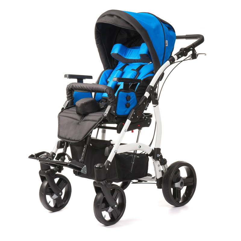 Кресло-коляска прогулочная для детей с ДЦП Vitea Care Junior Plus (размер 2) черно-белая клетка / пневмо колеса